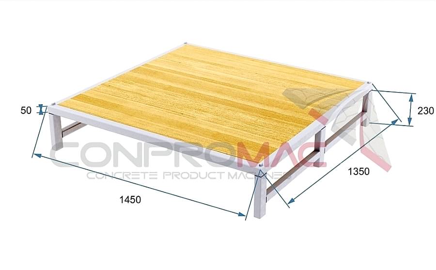 Profil Ayaklı Tahta Palet 1450 X1350