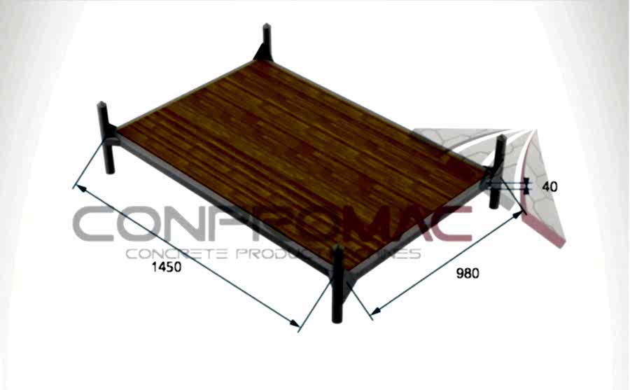 Çift Taraflı Profil Ayaklı Tahta Palet 1450 X 980